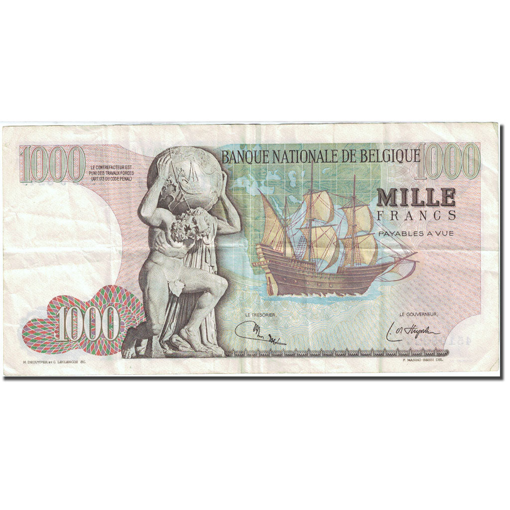 Geldschein, Belgien, 1000 Francs, 1961-1971, 1975-09-26, KM:136b, SS