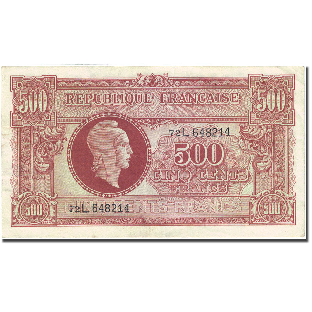 Frankreich, 500 Francs, 1943-1945 Marianne, 1945, 1945-06-04, S+, Fay VF11.1