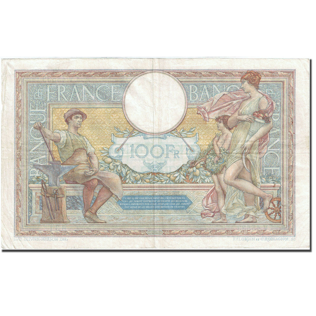 France, 100 Francs ''Luc Olivier Merson'' 1906, 1934-08-16 EF (40-45), Fay 24.13