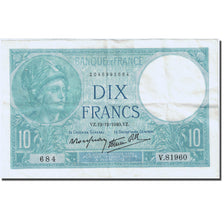 France, 10 Francs, 10 F 1916-1942 ''Minerve'', 1915, 1940-12-12, SUP, Fay 7.24