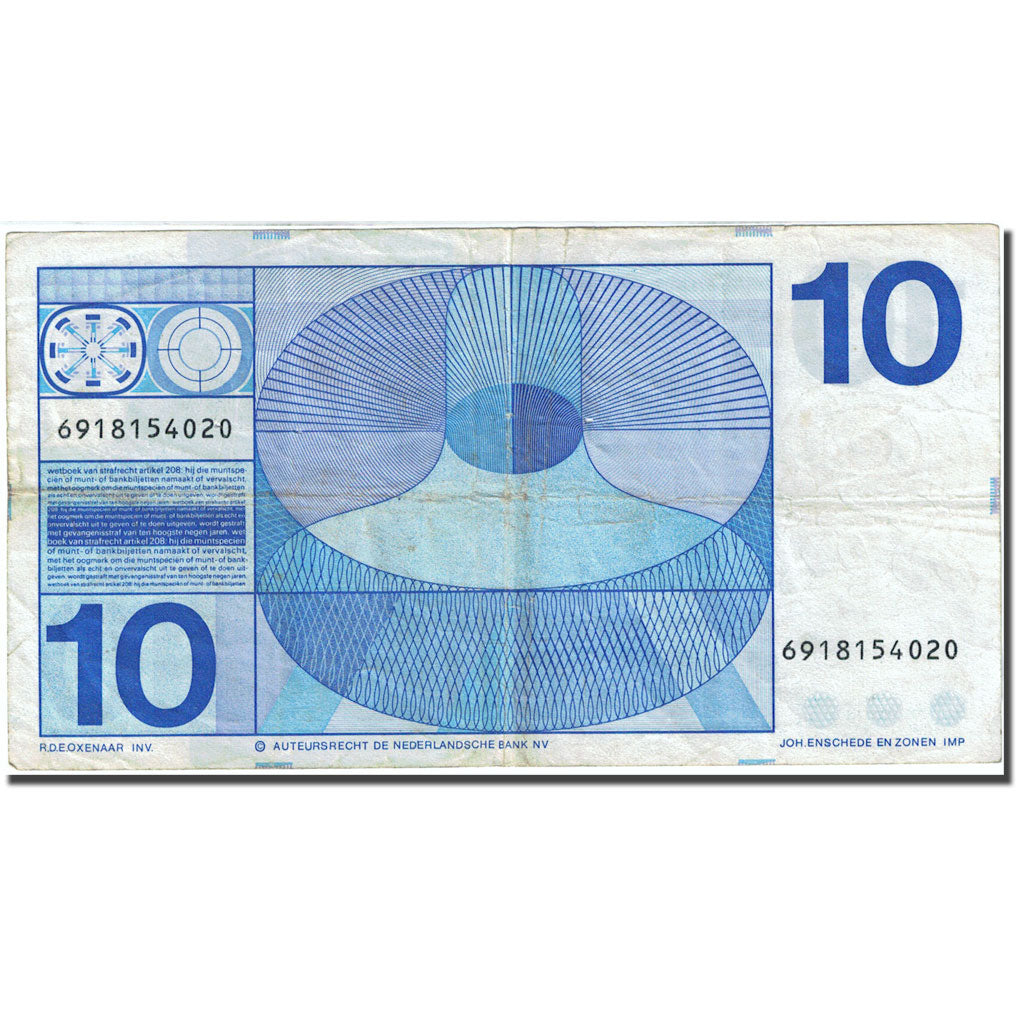 Banknote, Netherlands, 10 Gulden, 1966-1972, 1973-03-28, KM:91b, VF(30-35)