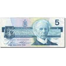 Biljet, Canada, 5 Dollars, 1986-1991, 1986, KM:95c, TTB