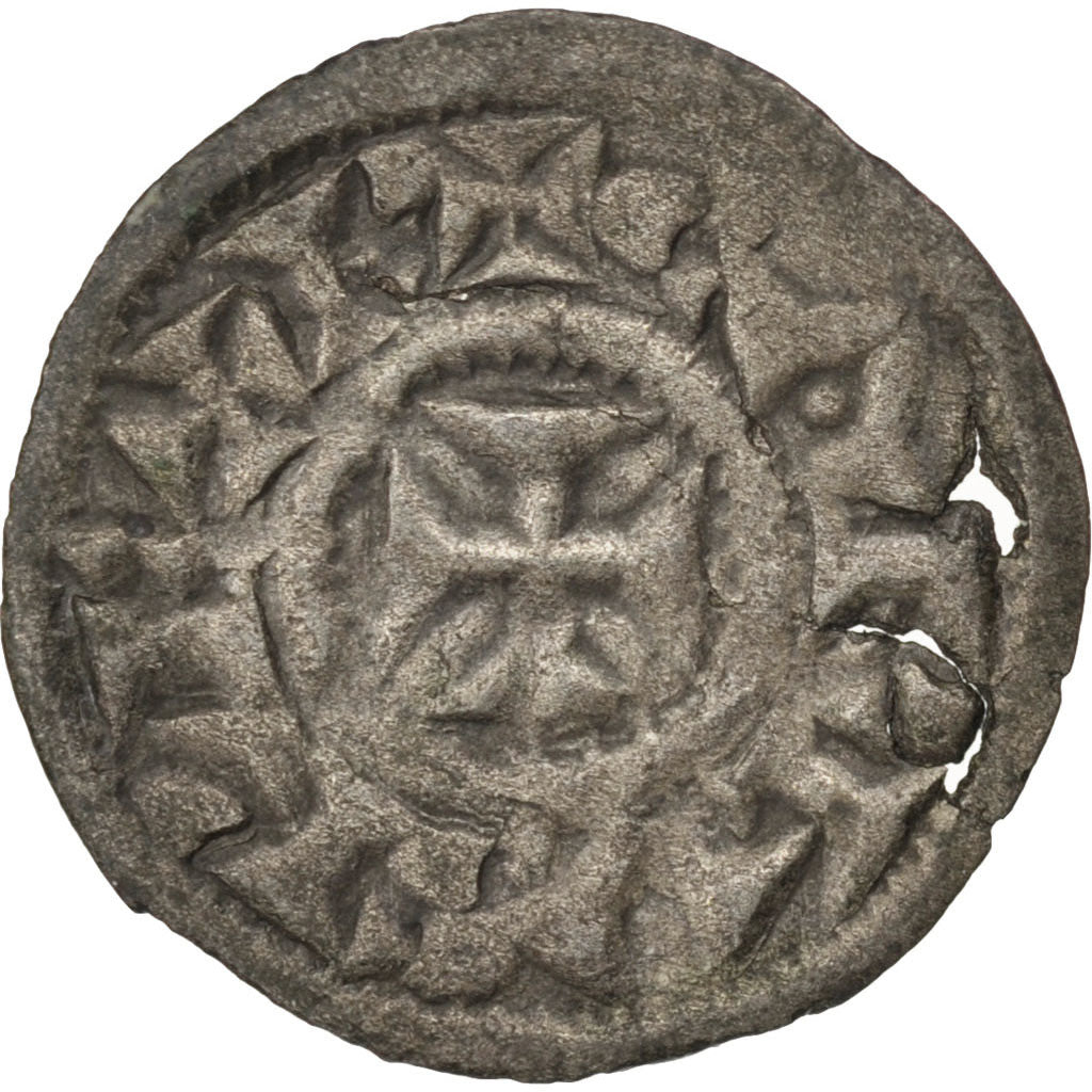 FRANCE, Silver Obolus, Melle, VF(30-35), Silver, Boudeau #414, 0.51