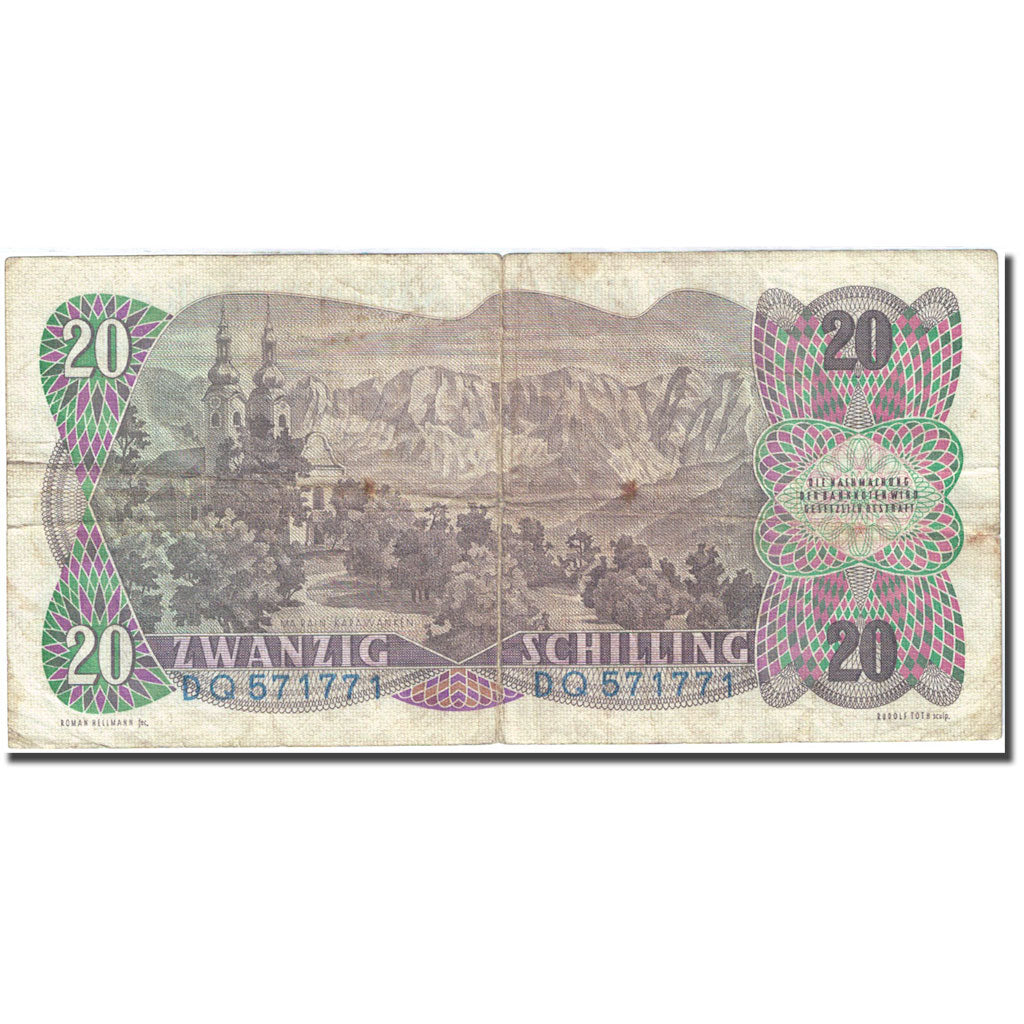 Banknote, Austria, 20 Schilling, 1956-1965, 1956-07-02, KM:136a, VG(8-10)