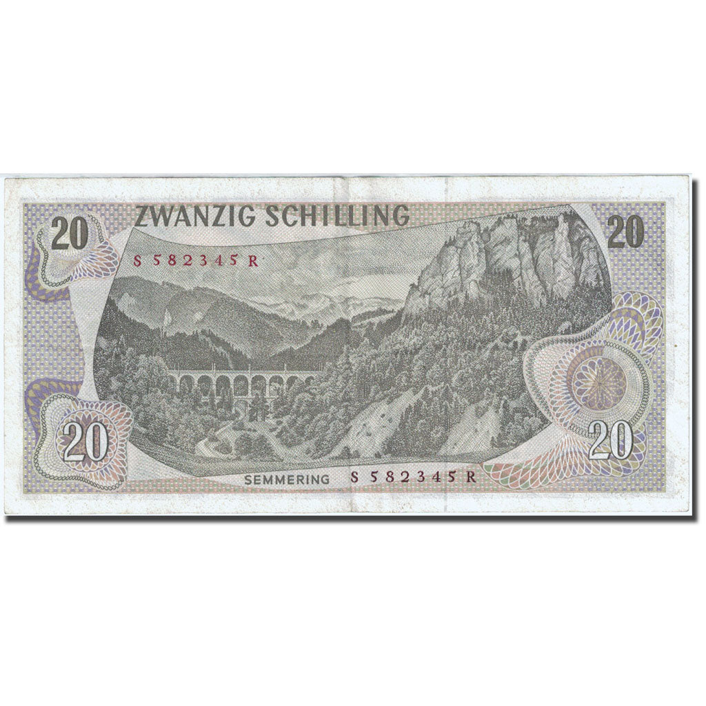 Banknote, Austria, 20 Schilling, 1966-1970, 1967-07-02, KM:142a, AU(50-53)