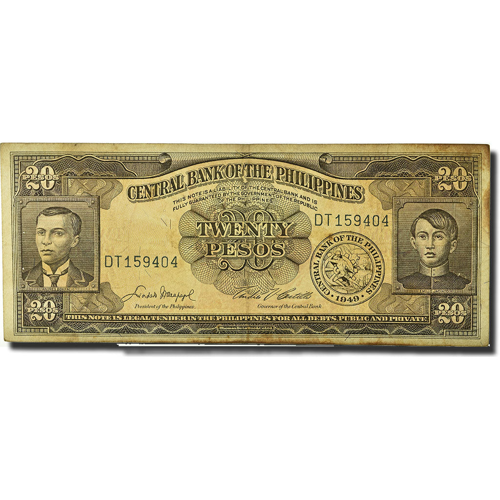 Banknote, Philippines, 20 Pesos, 1949, KM:137d, VF(20-25)