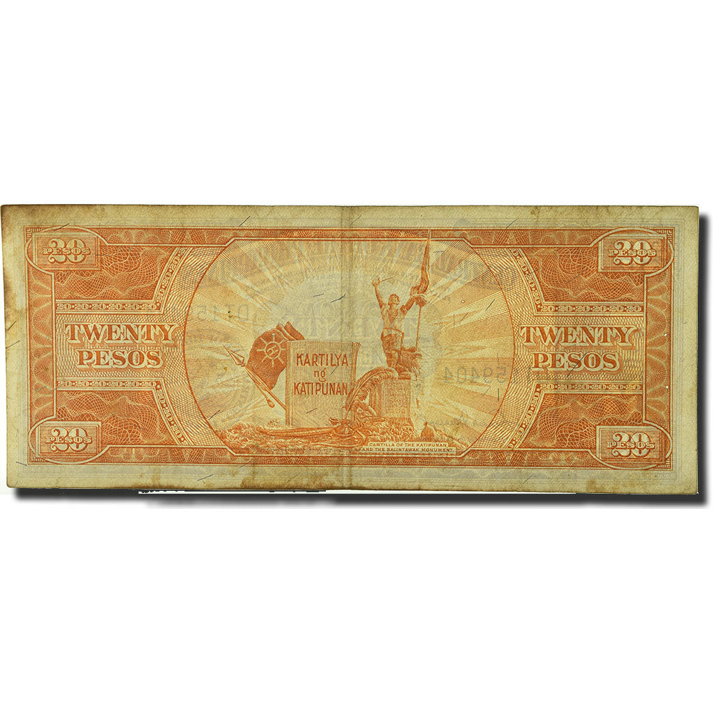Banknote, Philippines, 20 Pesos, 1949, KM:137d, VF(20-25)