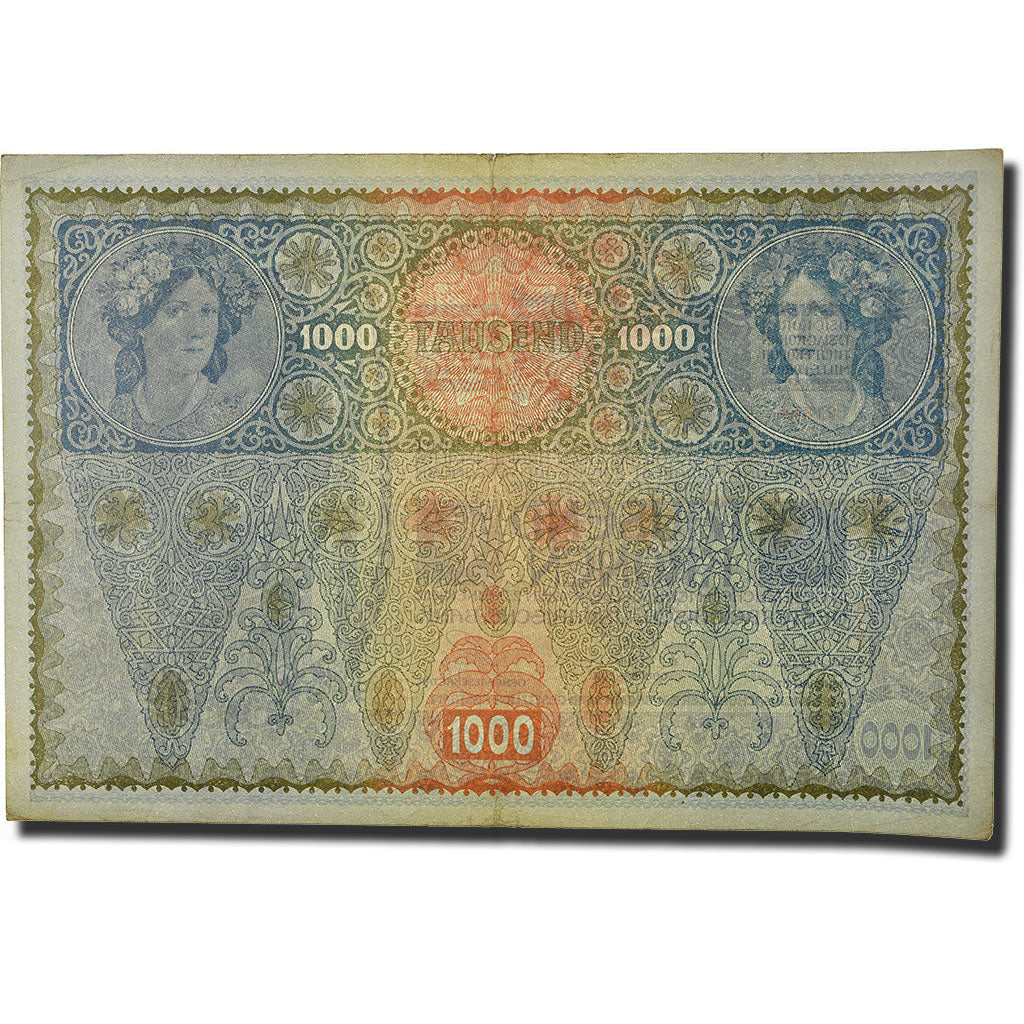 Banknote, Austria, 1000 Kronen, 1919, Old date 1902-01-02, KM:61, EF(40-45)