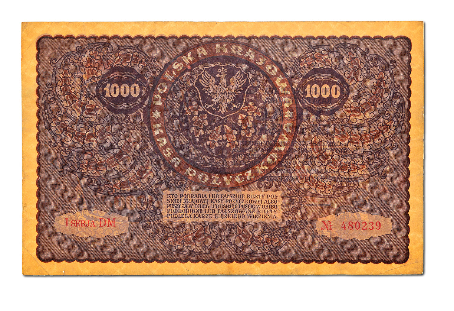Banknote, Poland, 1000 Marek, 1919, 1919-08-23, KM:29, EF(40-45)