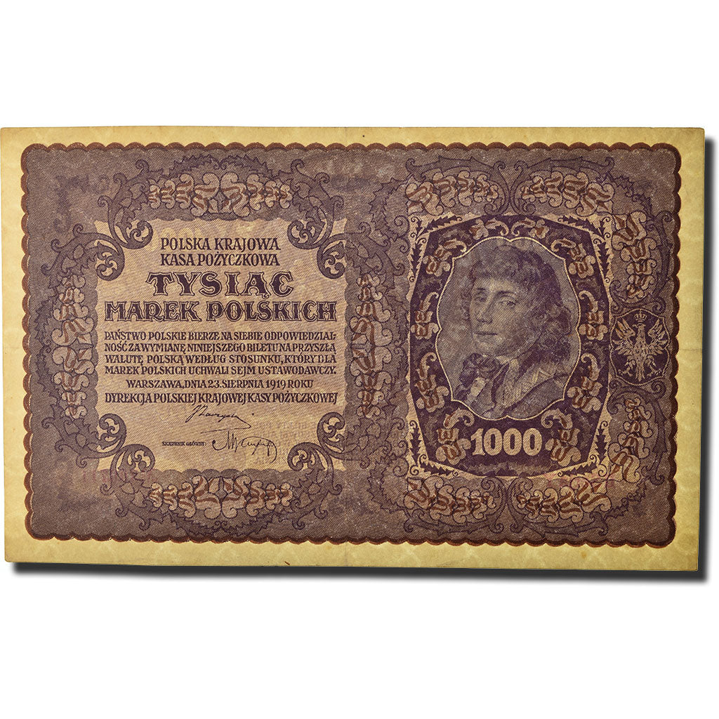 Banknote, Poland, 1000 Marek, 1919, 1919-08-23, KM:29, AU(55-58)