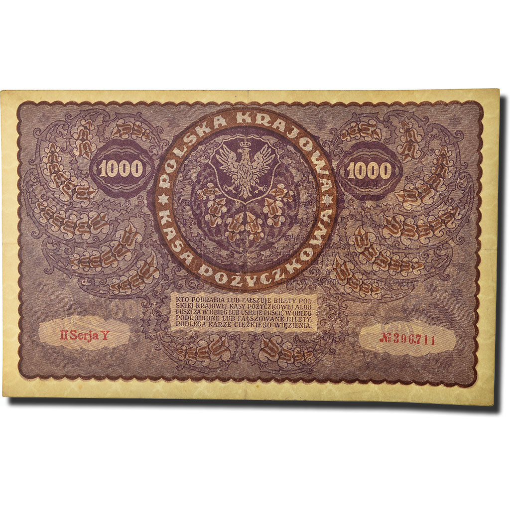 Banknote, Poland, 1000 Marek, 1919, 1919-08-23, KM:29, AU(55-58)