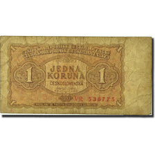 Banknote, Czechoslovakia, 1 Koruna, 1953, 1953, KM:78b, VF(20-25)