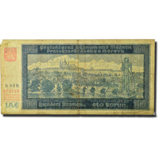 Banknote, Bohemia and Moravia, 100 Korun, 1940, 1940-08-20, KM:6a, VF(20-25)