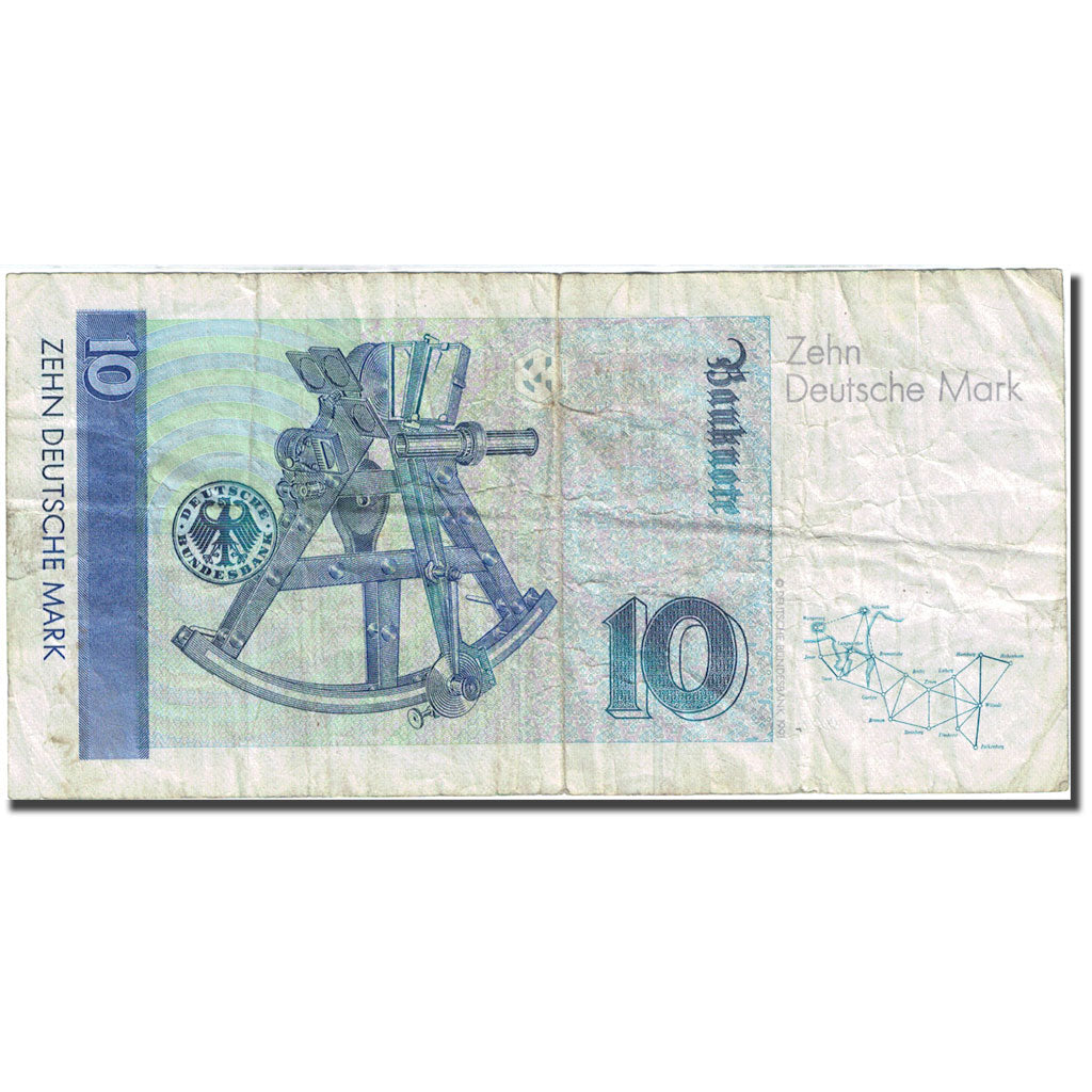 Banknote, GERMANY ,10 Deutsche Mark, 1989-1991, 1989-01-02, KM: 38a, VF (20-25)