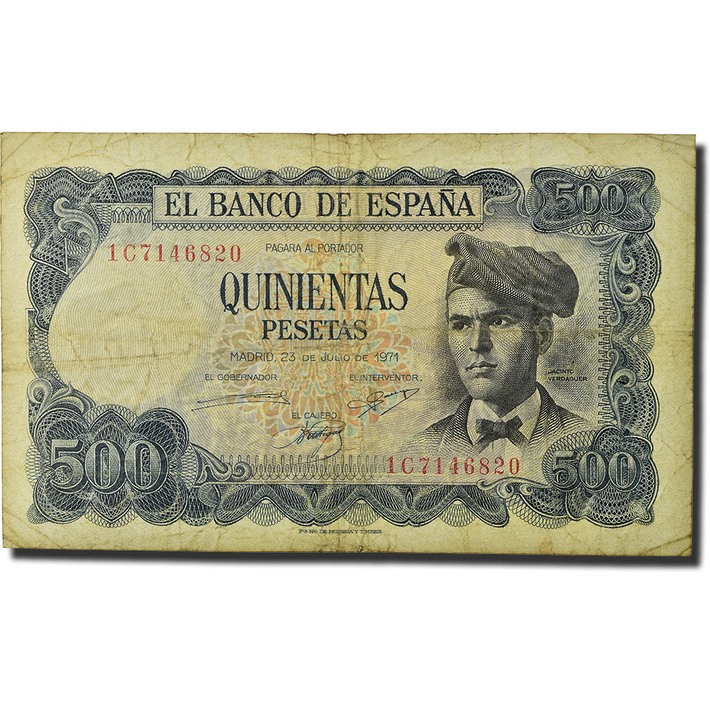 Banknote, Spain, 500 Pesetas, 1970-1971, 1971-07-23, KM:153a, VF(20-25)