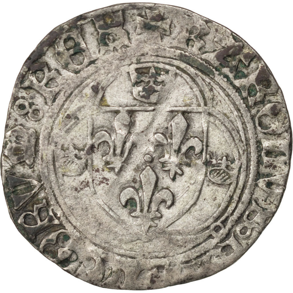 Charles VII, Blanc à la Couronne première émission Poitiers, Duplessy 519