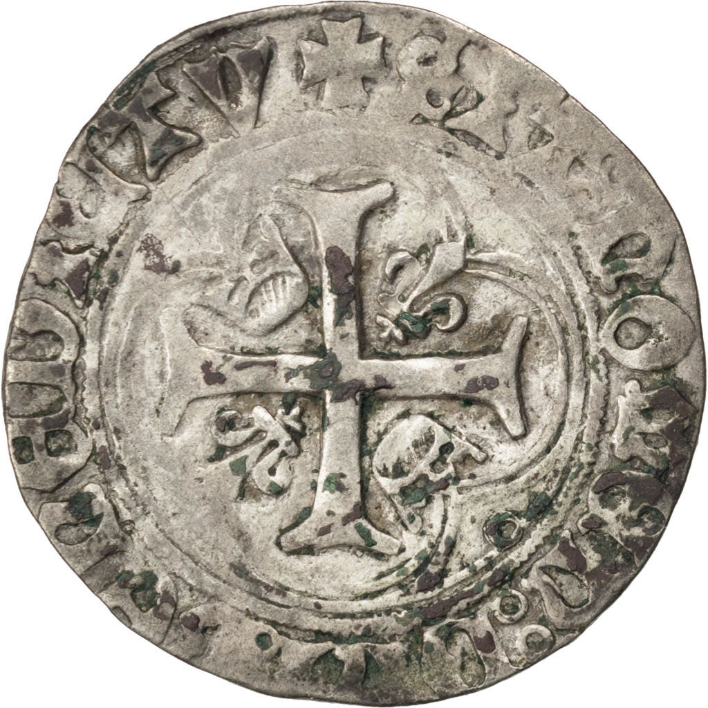 Charles VII, Blanc à la Couronne première émission Poitiers, Duplessy 519