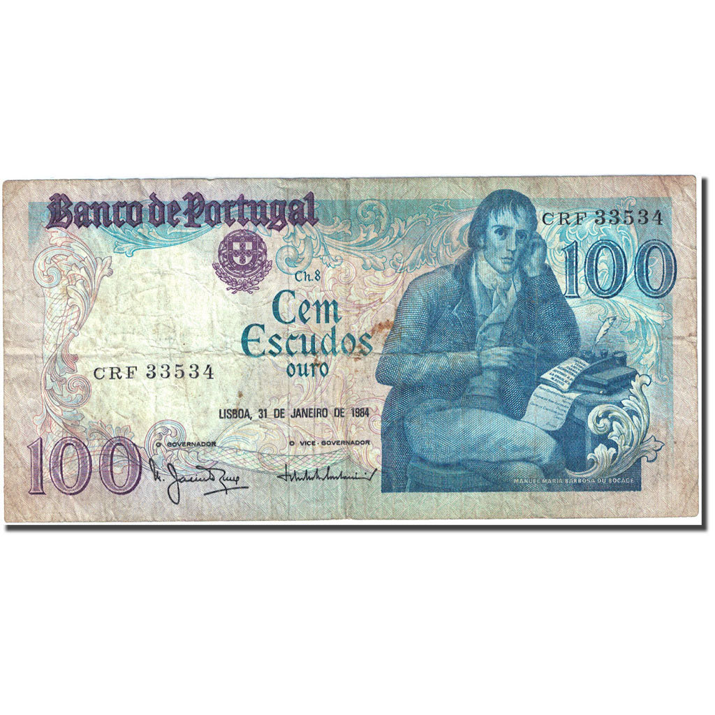 Banknote, Portugal, 100 Escudos, 1980-1989, 1984-01-31, KM:178c, VF(20-25)