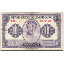 Biljet, Luxemburg, 10 Francs, 1944, Undated (1944), KM:44a, TB