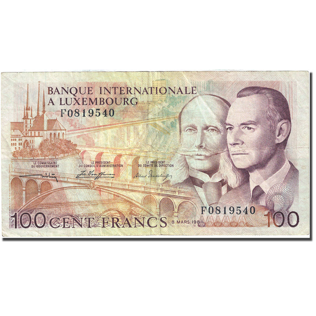 Banknote, Luxembourg, 100 Francs, 1981, 1981-03-08, KM:14A, EF(40-45)