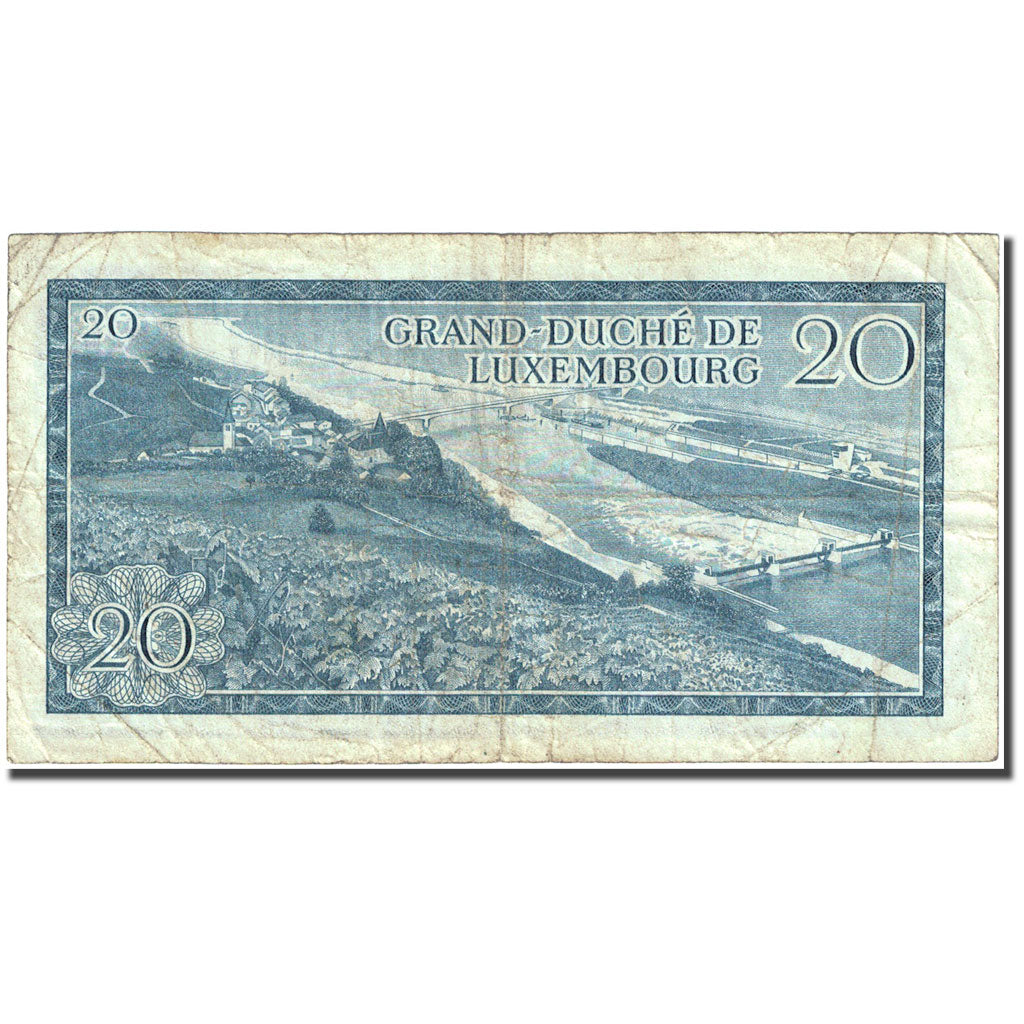 Banknote, Luxembourg, 20 Francs, 1966-1972, 1966-03-07, KM:54a, VF(20-25)
