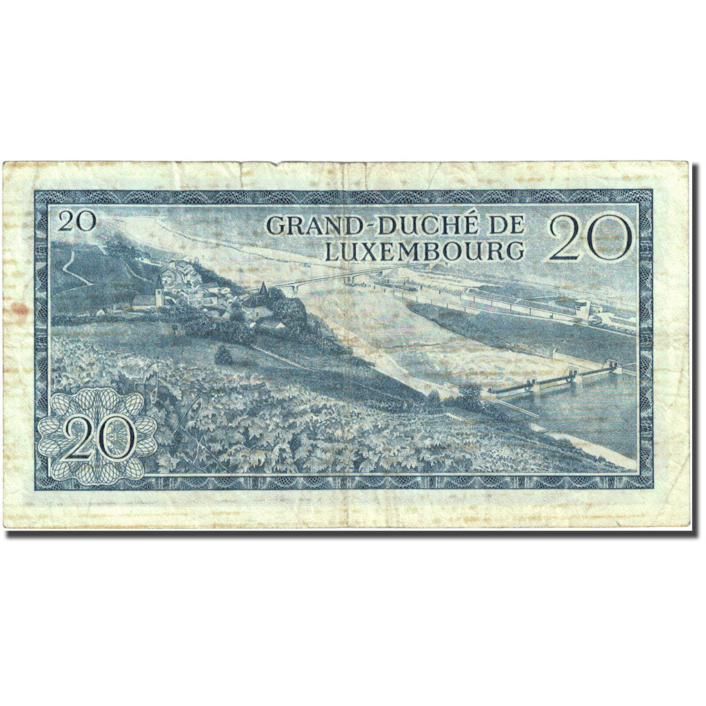 Banknote, Luxembourg, 20 Francs, 1966-1972, 1966-03-07, KM:54a, VF(30-35)