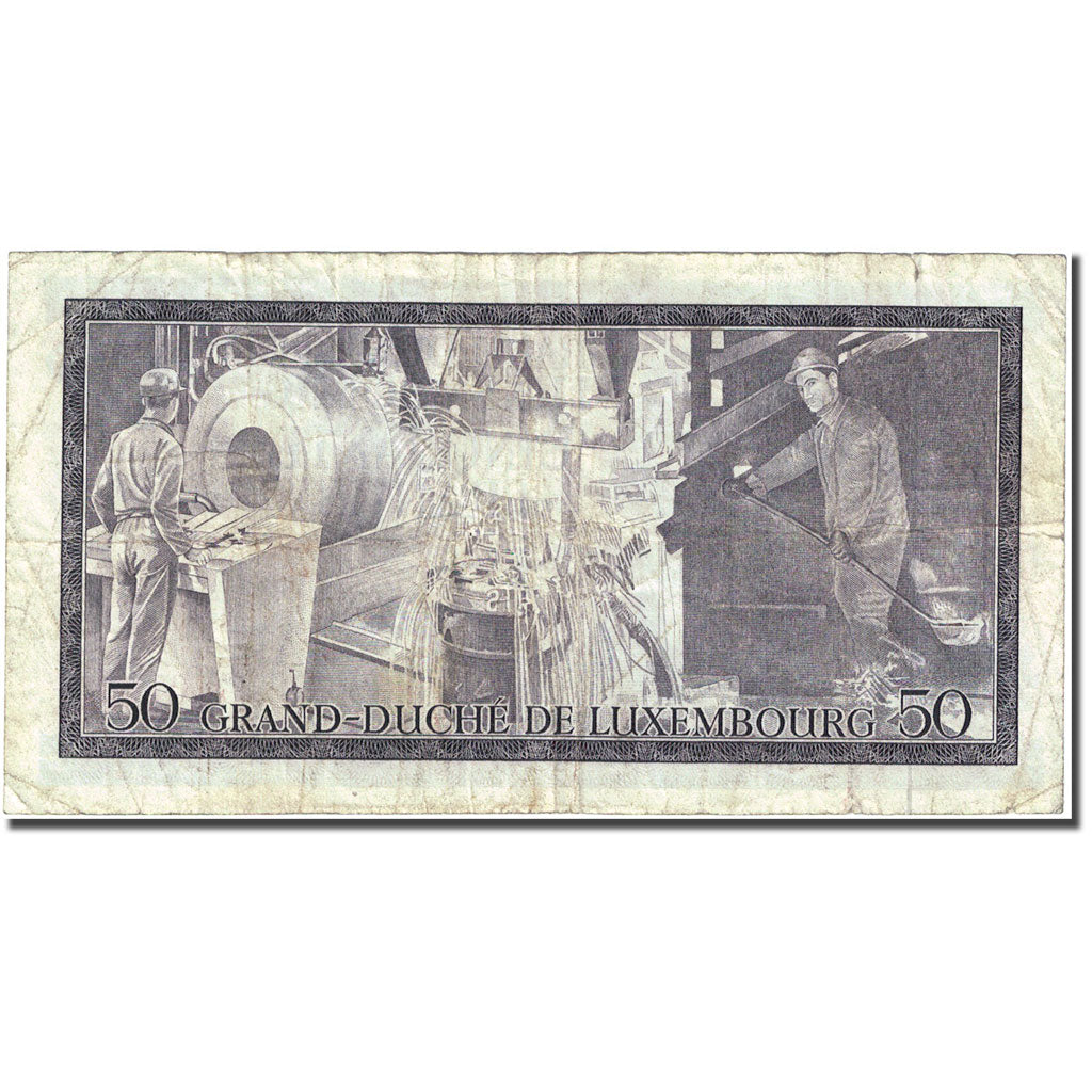 Banknote, Luxembourg, 50 Francs, 1966-1972, 1972-08-25, KM:55a, VF(30-35)