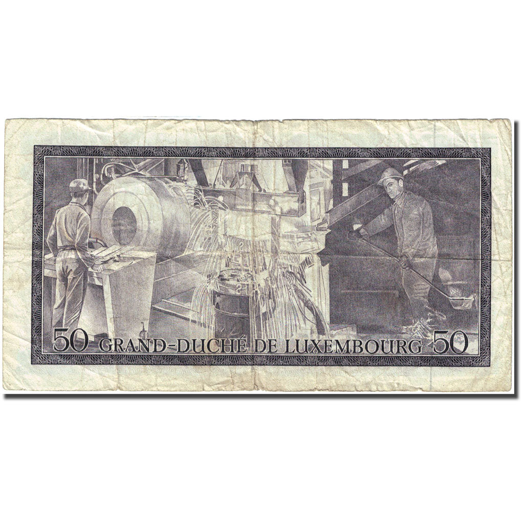 Banknote, Luxembourg, 50 Francs, 1966-1972, 1972-08-25, KM:55a, VF(20-25)
