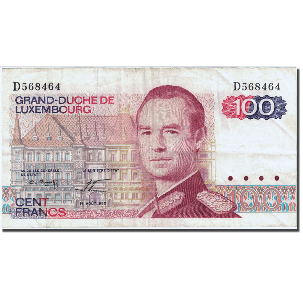 Billet, Luxembourg, 100 Francs, 1980, 1980-08-14, KM:57a, TB