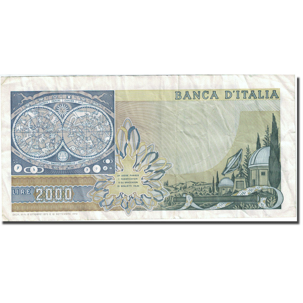 Banknote, Italy, 2000 Lire, 1973-1974, 1973-10-08, KM:103a, EF(40-45)