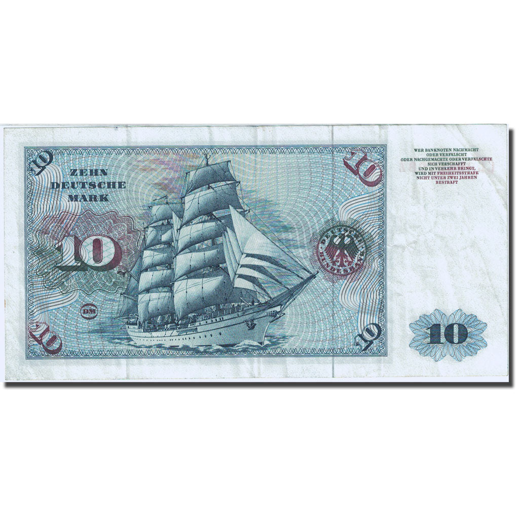 Banknote, GERMANY - FEDERAL REPUBLIC, 10 D. Mark, 1980-01-02 KM:31C, EF( 40-45)