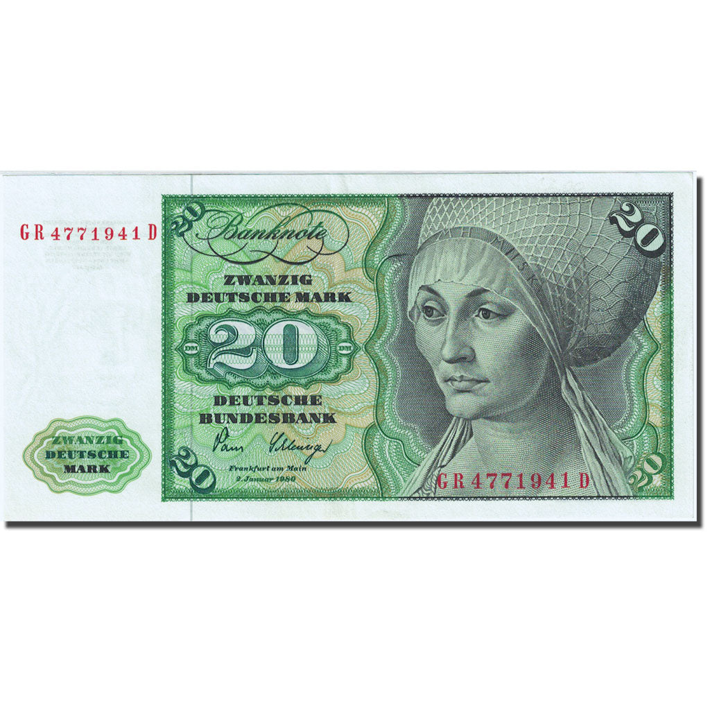Billet, République fédérale allemande, 20 Deutsche Mark, 1970-1980, KM:32d, SUP