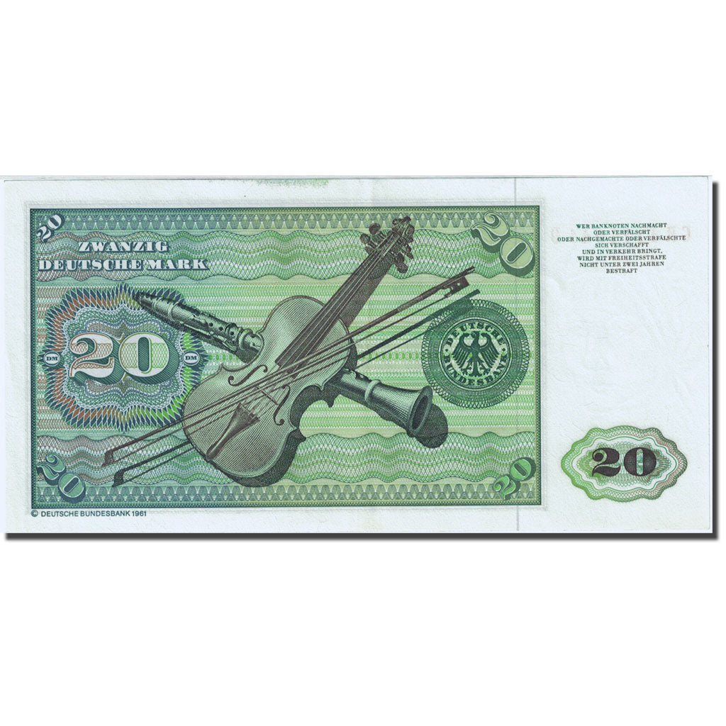Billet, République fédérale allemande, 20 Deutsche Mark, 1970-1980, KM:32d, SUP
