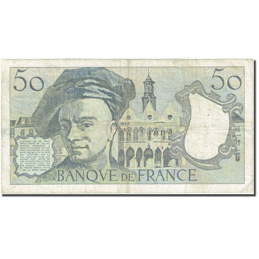 France, 50 F 1976-1992 ''Quentin de La Tour'' 1983, VF(20-25) KM: 152b Fay 67.9