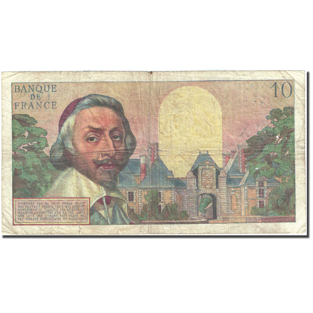 Francia 10 NF 1959-1963 ''Richelieu'' 1960-04-07 VF (20-25) KM 142a Fay 57.6