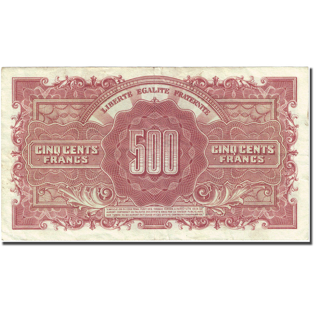 Frankrijk, 500 Francs 1945 Marianne 1945-06-04, TB+, Fayette:VF 11.1 KM 106