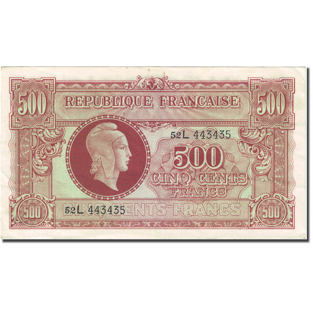 Francia, 500 Francs, 1943-1945 Marianne 1945-06-04, BB+, Fayette:VF 11.1 KM 106