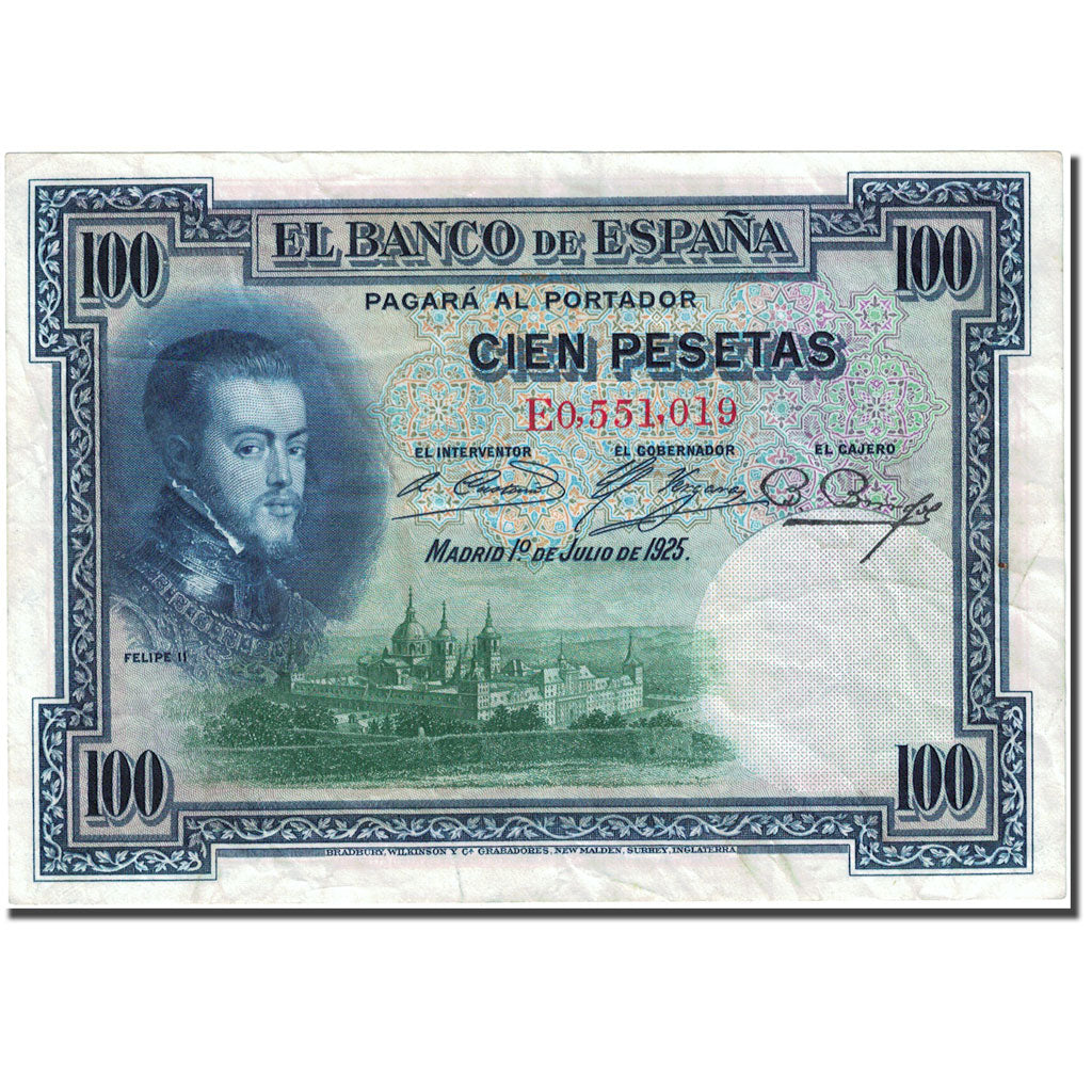 Banknote, Spain, 100 Pesetas, 1925, 1925-07-01, KM:69c, VF(30-35)
