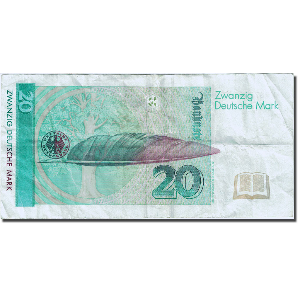 Banknote, GERMANY - FEDERAL, 20 Deutsche Mark, 1991-08-01 EF (40-45) KM 39a
