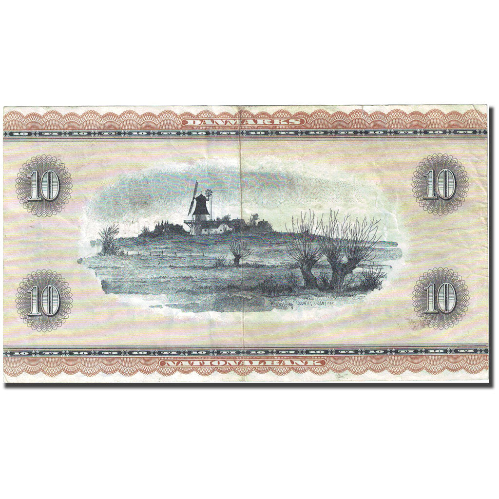Banknote, Denmark, 10 Kroner, 1952-1963, 1970-1971, KM:44aa, VF(20-25)