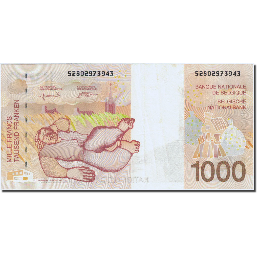 Banknote, Belgium, 1000 Francs, 1994-1997, Undated (1997), KM:150, AU(55-58)