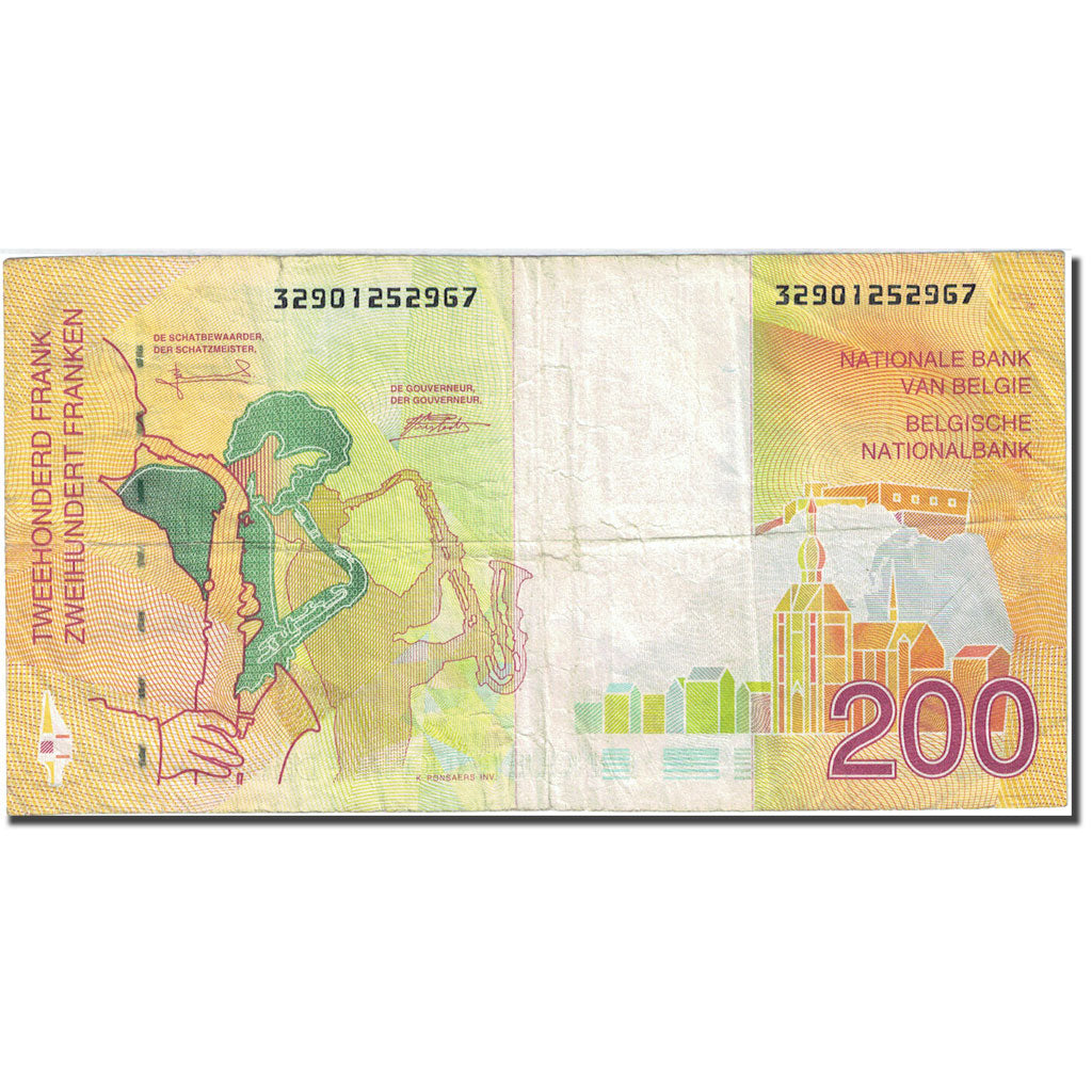 Banknote, Belgium, 200 Francs, 1994-1997, Undated (1995), KM:148, VF(20-25)