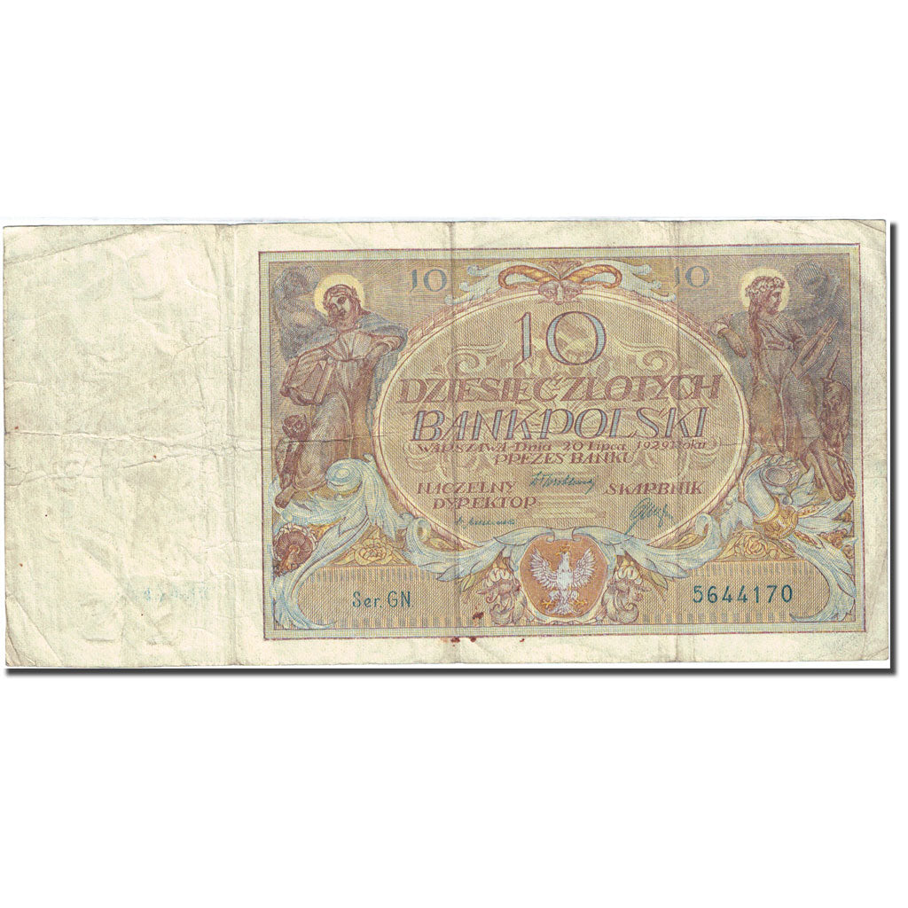 Banknote, Poland, 10 Zlotych, 1929, 1929-07-20, KM:69, VF(20-25)