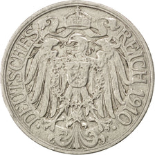 GERMANY - EMPIRE, 25 Pfennig, 1910, Berlin, KM #18, EF(40-45), Nickel, 23, 4.02