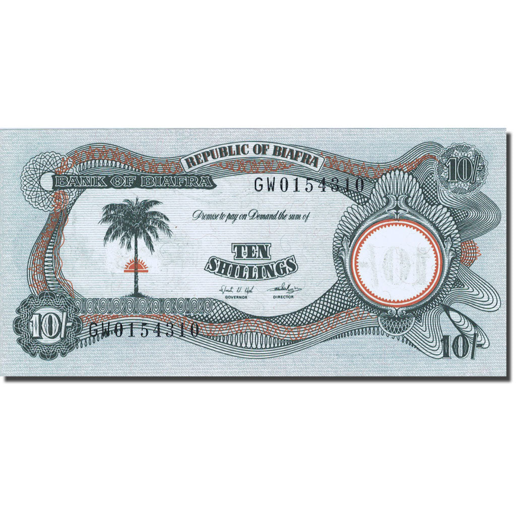 Banknote, Biafra, 10 Shillings, 1968, Undated (1968-1969), KM:4, UNC(65-70)