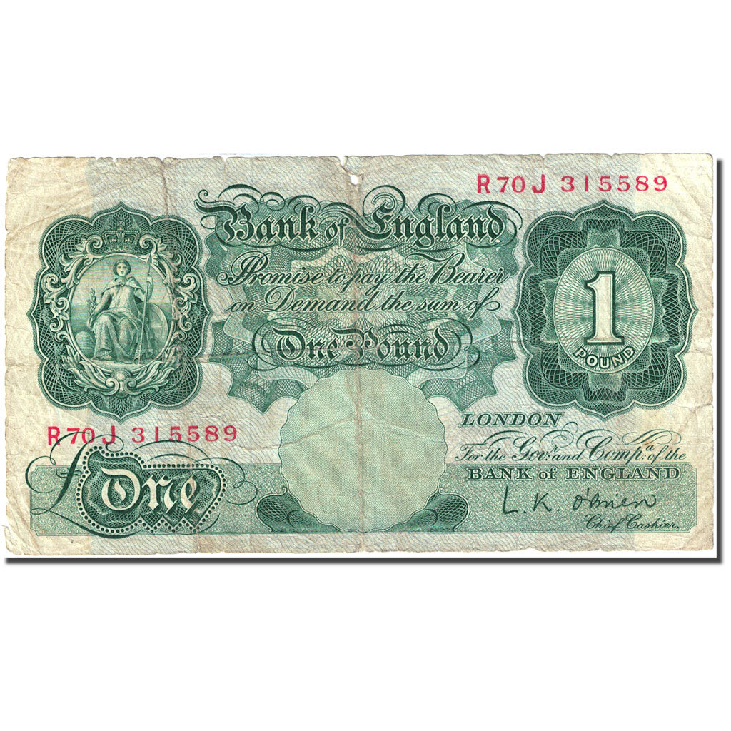 Banknote, Great Britain, 1 Pound, 1948, 1955-1960, KM:369c, VG(8-10)