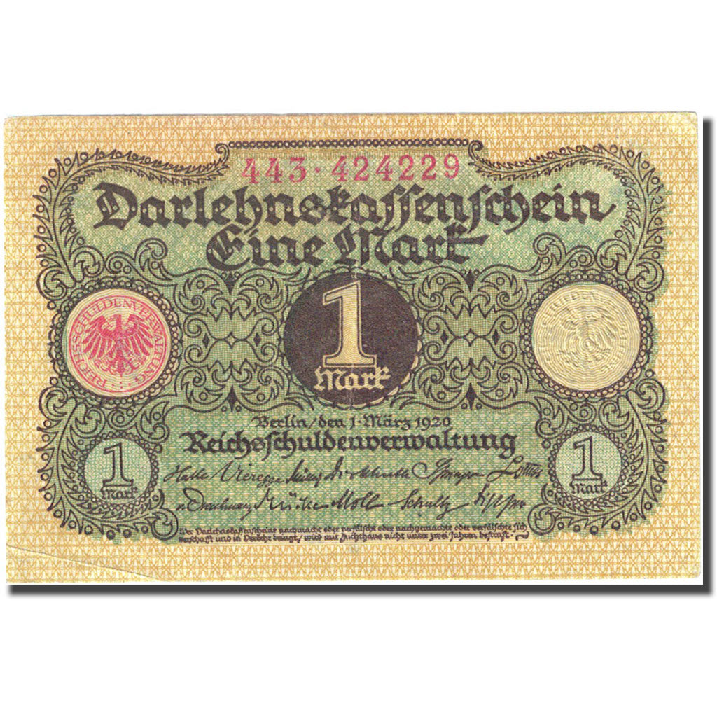 Banknote, Germany, 1 Mark, 1920, 1920-03-01, KM:58, AU(50-53)