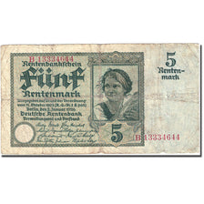 Banknote, Germany, 5 Rentenmark, 1925-1926, 1926-01-02, KM:169, VG(8-10)