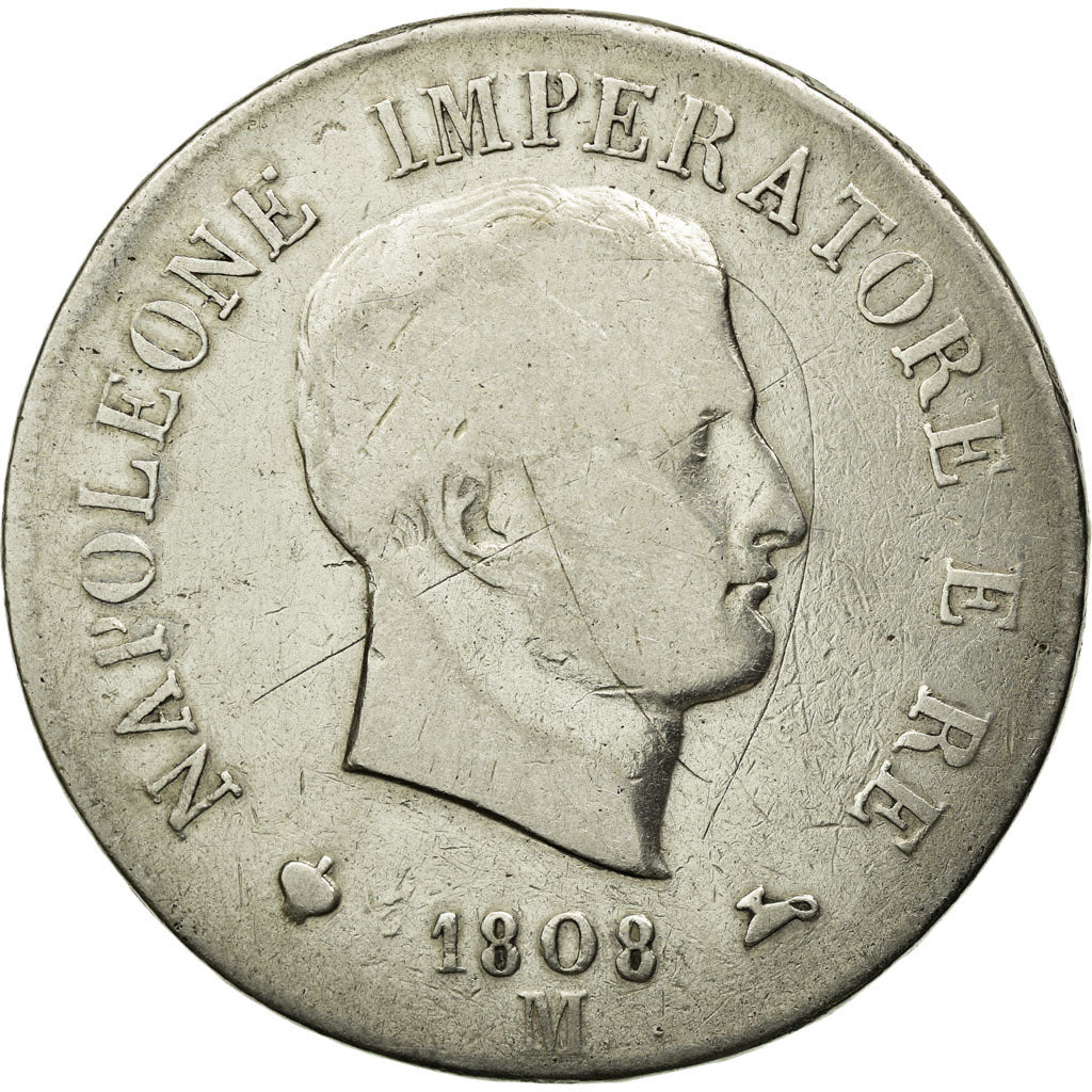 Moneda, Estados italianos, KINGDOM OF NAPOLEON, Napoleon I, 5 Lire, 1808, Milan