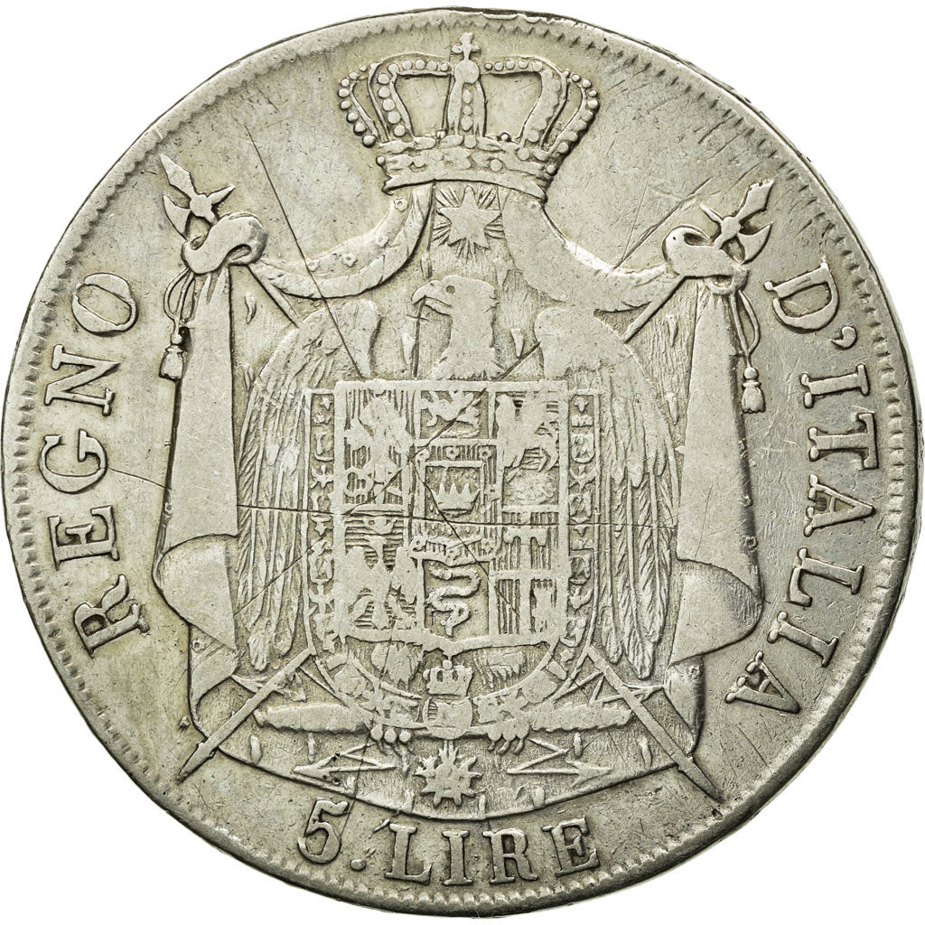 Moneda, Estados italianos, KINGDOM OF NAPOLEON, Napoleon I, 5 Lire, 1808, Milan